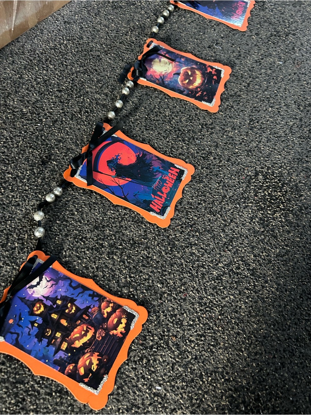 Halloween garland vintage inspired Holiday postcards